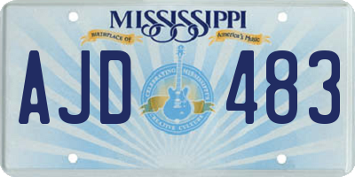 MS license plate AJD483