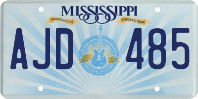 MS license plate AJD485