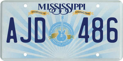 MS license plate AJD486