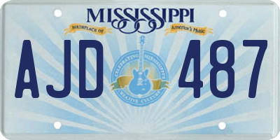 MS license plate AJD487