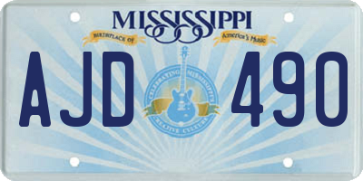 MS license plate AJD490