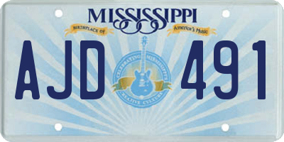 MS license plate AJD491