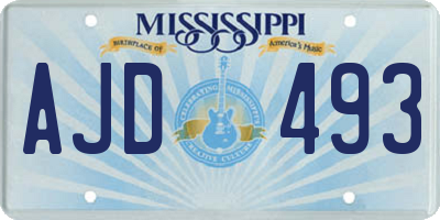 MS license plate AJD493