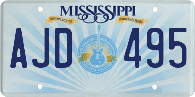 MS license plate AJD495