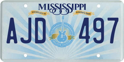 MS license plate AJD497
