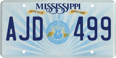MS license plate AJD499