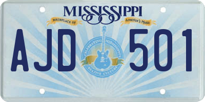 MS license plate AJD501