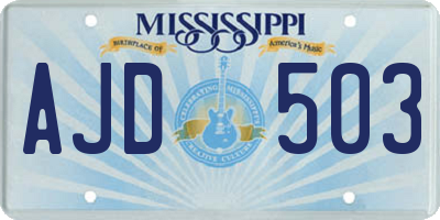 MS license plate AJD503