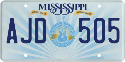 MS license plate AJD505