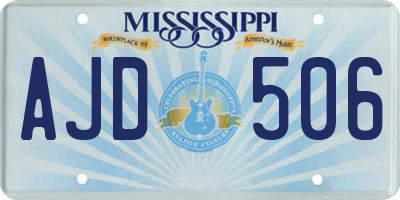 MS license plate AJD506
