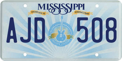 MS license plate AJD508