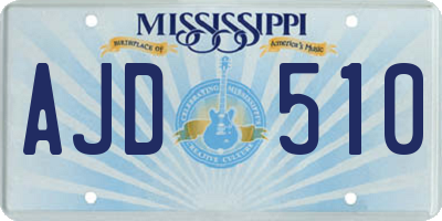 MS license plate AJD510