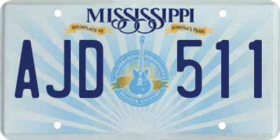 MS license plate AJD511