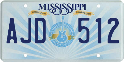 MS license plate AJD512