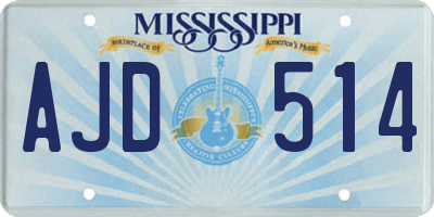MS license plate AJD514
