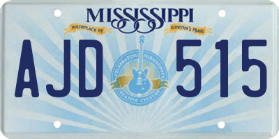 MS license plate AJD515
