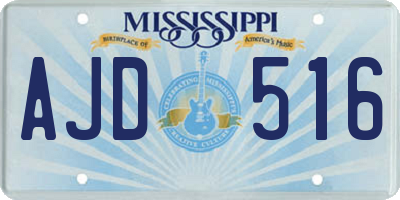 MS license plate AJD516