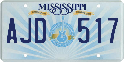 MS license plate AJD517