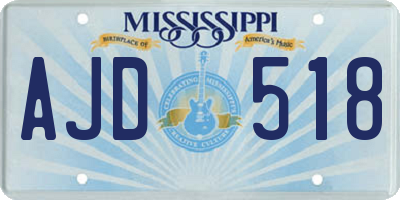MS license plate AJD518