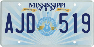 MS license plate AJD519