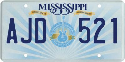 MS license plate AJD521