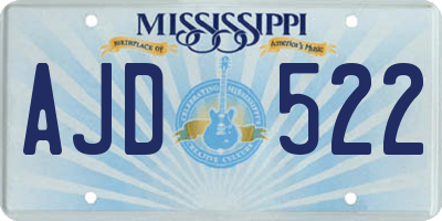 MS license plate AJD522