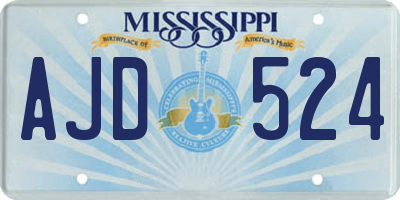 MS license plate AJD524