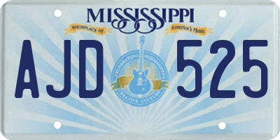 MS license plate AJD525