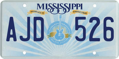 MS license plate AJD526