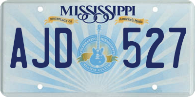 MS license plate AJD527