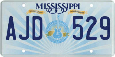 MS license plate AJD529