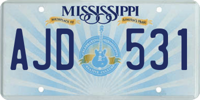 MS license plate AJD531