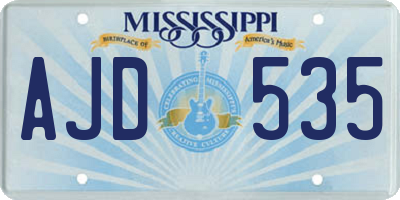 MS license plate AJD535