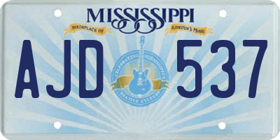 MS license plate AJD537