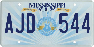 MS license plate AJD544