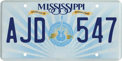 MS license plate AJD547