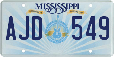 MS license plate AJD549