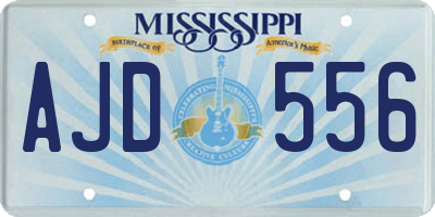 MS license plate AJD556