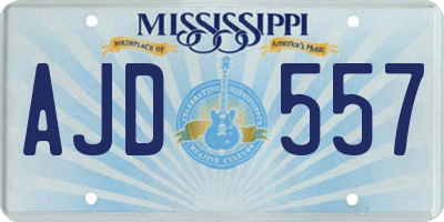MS license plate AJD557