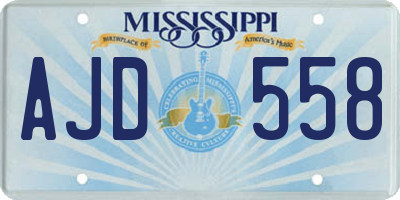 MS license plate AJD558