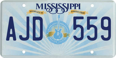 MS license plate AJD559