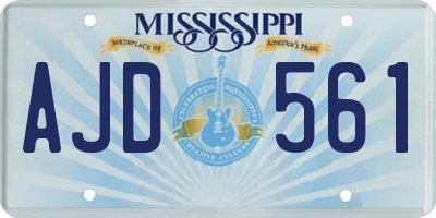 MS license plate AJD561