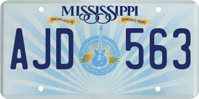 MS license plate AJD563