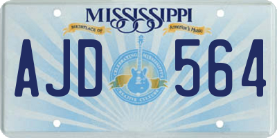 MS license plate AJD564