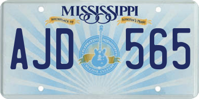 MS license plate AJD565
