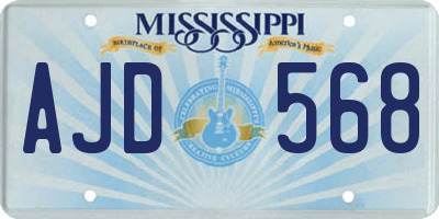 MS license plate AJD568