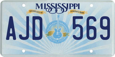 MS license plate AJD569