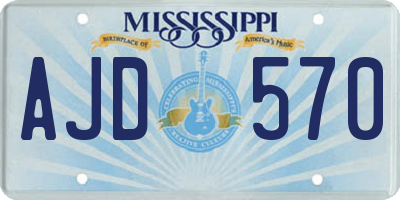 MS license plate AJD570