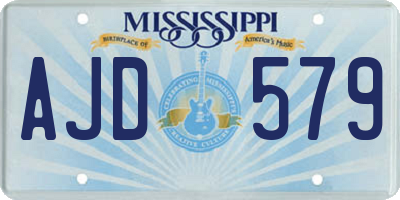 MS license plate AJD579