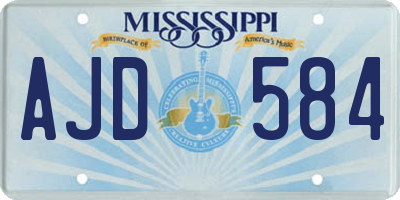 MS license plate AJD584